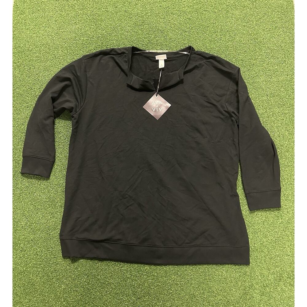 Ava Viv black long-sleeve base layer shirt 1X